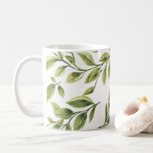Springtime green leaves classic coffee mug
