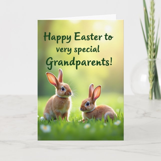 Springtime Hares Cute Season Card (Front)