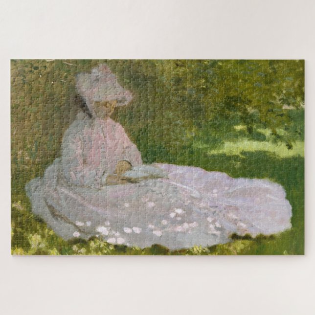 Springtime, Impressionist Portrait, Claude Monet Jigsaw Puzzle (Horizontal)