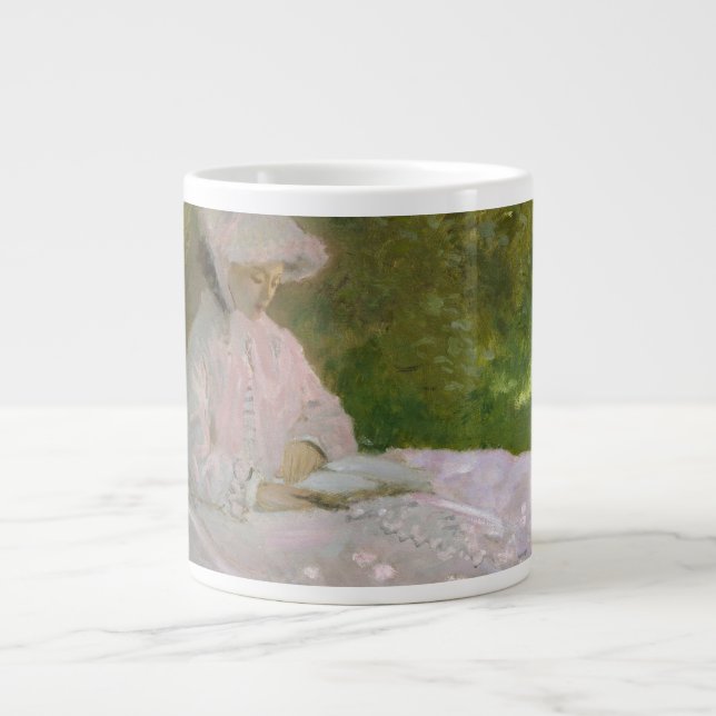 Springtime, Impressionist Portrait, Claude Monet Large Coffee Mug (Front)