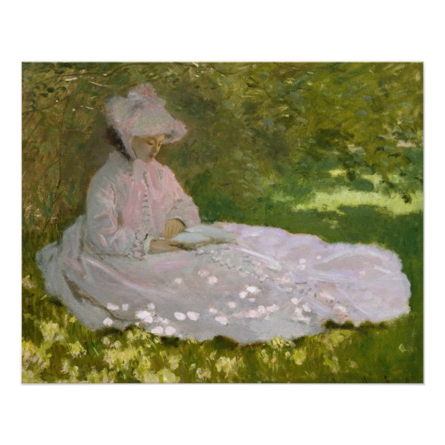 Springtime, Impressionist Portrait, Claude Monet Poster (Front)