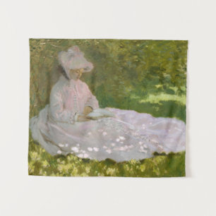 Springtime, Impressionist Portrait, Claude Monet Tapestry