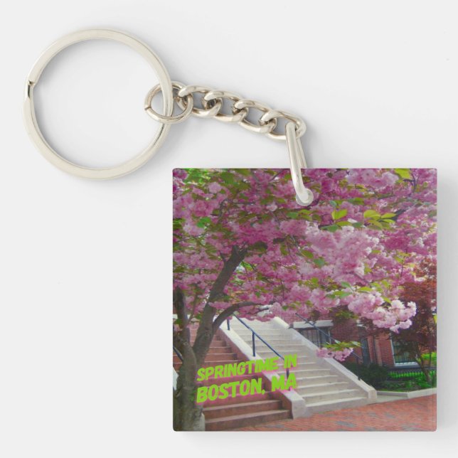 Springtime in Boston, MA  Keychain (Front)