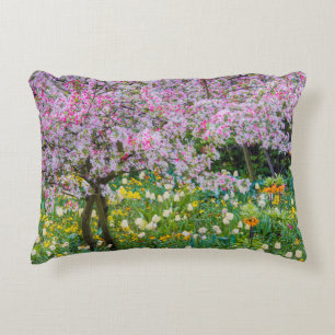 Springtime in Claude Monet's garden Accent Pillow