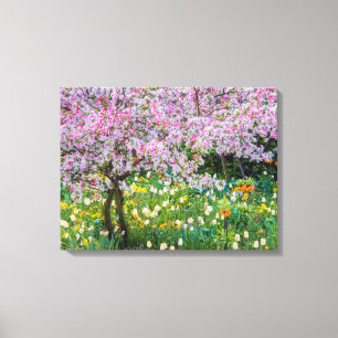 Springtime in Claude Monet's garden Canvas Print