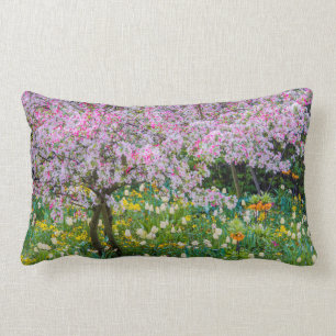 Springtime in Claude Monet's garden Lumbar Pillow
