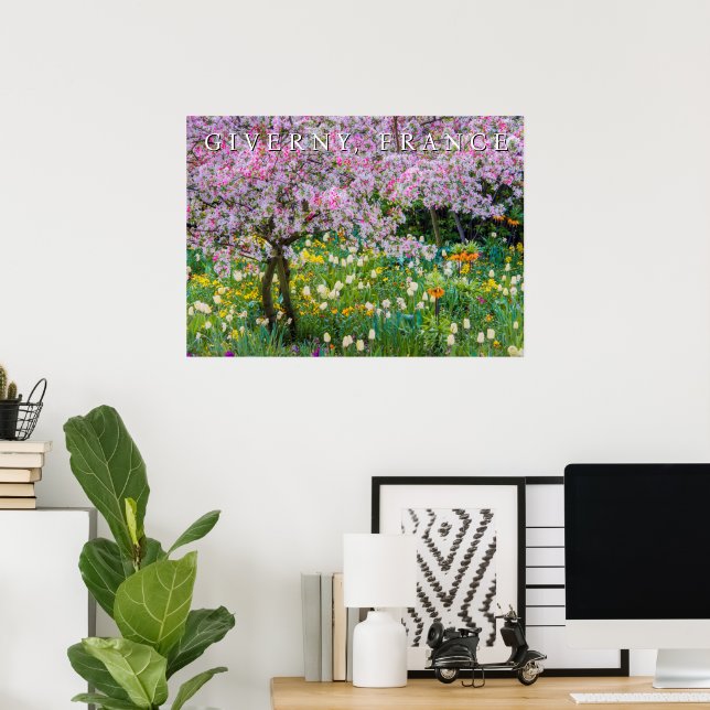 Springtime in Claude Monet's Garden Poster (Home Office)