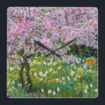 Springtime in Claude Monet's garden Square Wall Clock<br><div class="desc">Jaynes Gallery / DanitaDelimont.com | Europe,  France | France,  Giverny. Springtime in Claude Monet's garden.</div>