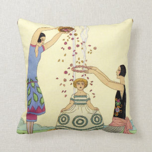 Springtime in France Art Deco Throw Pillow