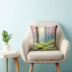 Springtime In The Forest  Throw Pillow
