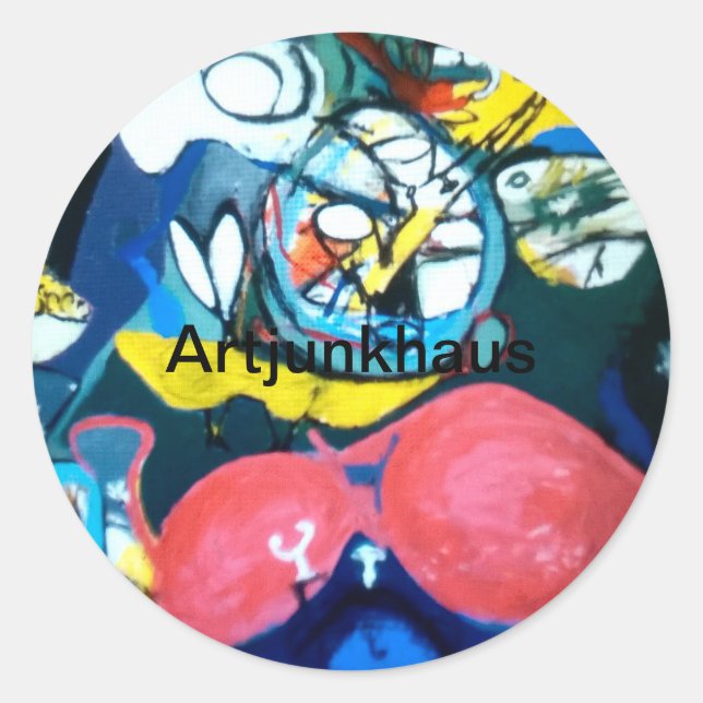 Springtime Jazz Abstract Jeff Hankamer Artjunkhaus Classic Round Sticker (Front)