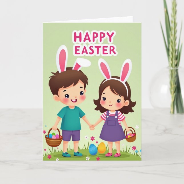 Springtime Kids Celebration Card (Front)