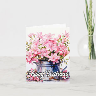 Springtime Lily Flower Illustration Card