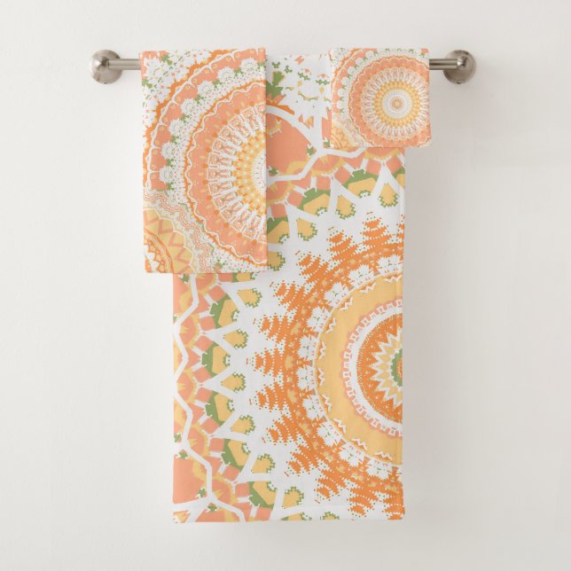 Springtime Mandalas Bath Towel Set (Insitu)
