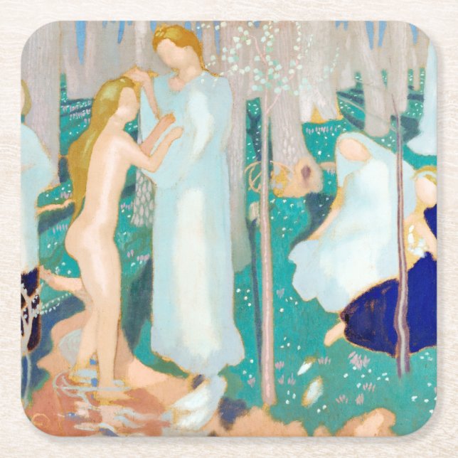 Springtime, Maurice Denis Square Paper Coaster (Front)