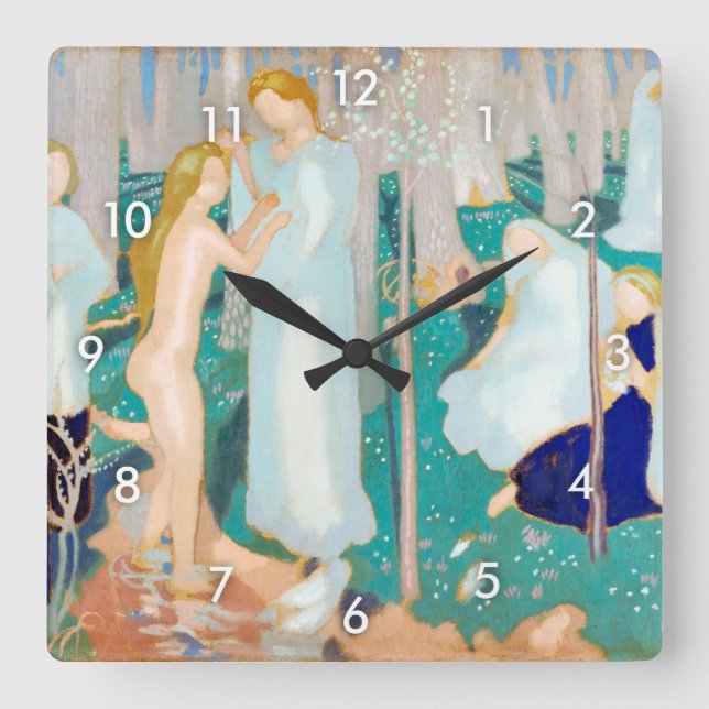Springtime, Maurice Denis Square Wall Clock (Front)