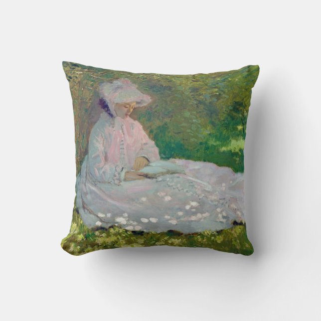 Springtime, Monet Throw Pillow (Front)