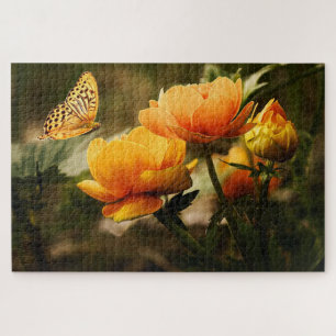 Springtime Orange Floral Garden 1014 Piece Puzzle 