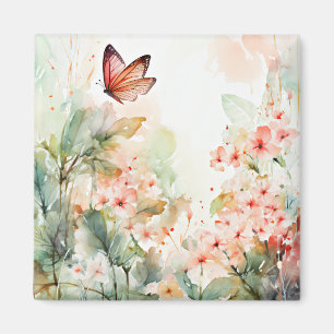 Springtime, pastel watercolors, AI-generated, Magnet