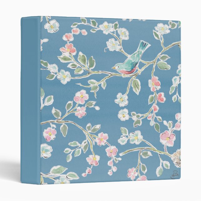 Springtime Pattern - Birds & Flowers Binder (Front/Spine)