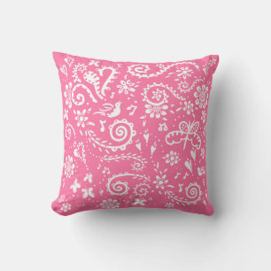 Springtime pillow in pink and white