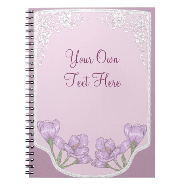 Springtime Purple Crocus Flowers Notebook (Front)