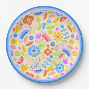 Springtime Rainbows Paper Plate