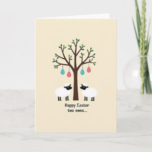 Springtime Sheep Tree Art Card