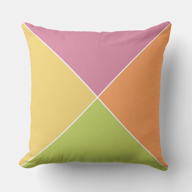 Springtime Sherbet Argyle  pillow  Colourful argyl (Front)