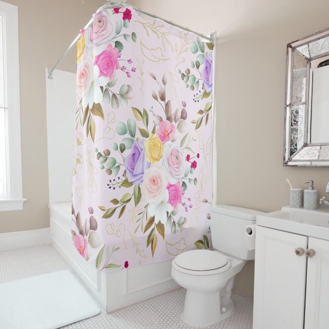 Springtime Shower Curtain (A pretty custom shower curtain a great gift for your home!)
