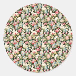 Springtime Soiree Easter Pattern Classic Round Sticker