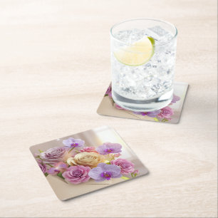 Springtime Splendour 3D Greeting Card with Dew-Kis Square Paper Coaster