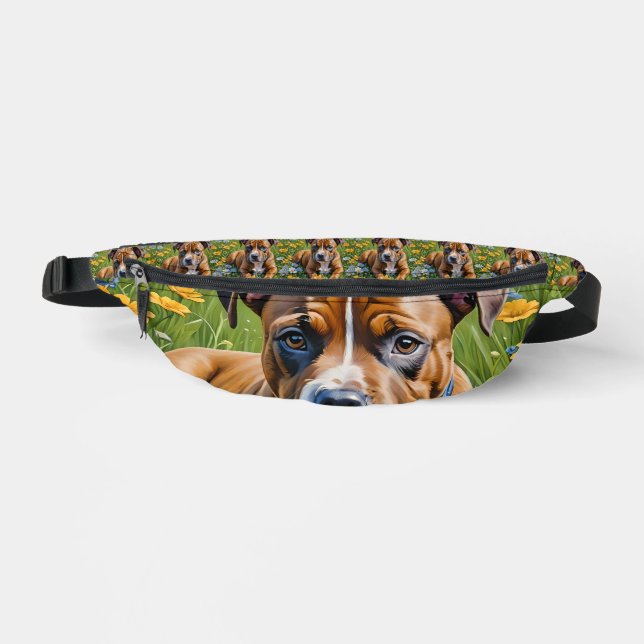 Springtime Staffordshire Bull Terrier Puppy, Fanny Pack (Front)