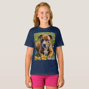 Springtime Staffordshire Bull Terrier Puppy, T-Shirt