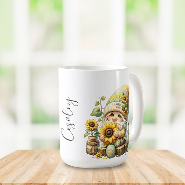 Springtime Sunflower Gnome Ceramic Mug (Creator Uploaded)