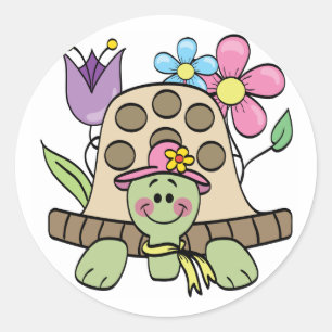 Springtime Turtle Tshirts and Gifts Classic Round Sticker