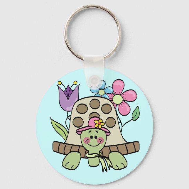 Springtime Turtle Tshirts and Gifts Keychain (Front)