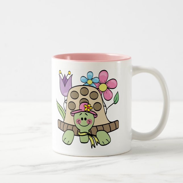 Springtime Turtle Tshirts and Gifts Two-Tone Coffee Mug (Right)
