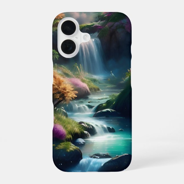 Springtime Waterfall Beauty iPhone 16 Case (Back)