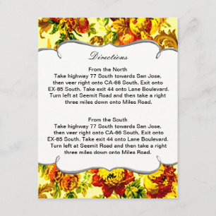 Springtime Wedding Direction Card