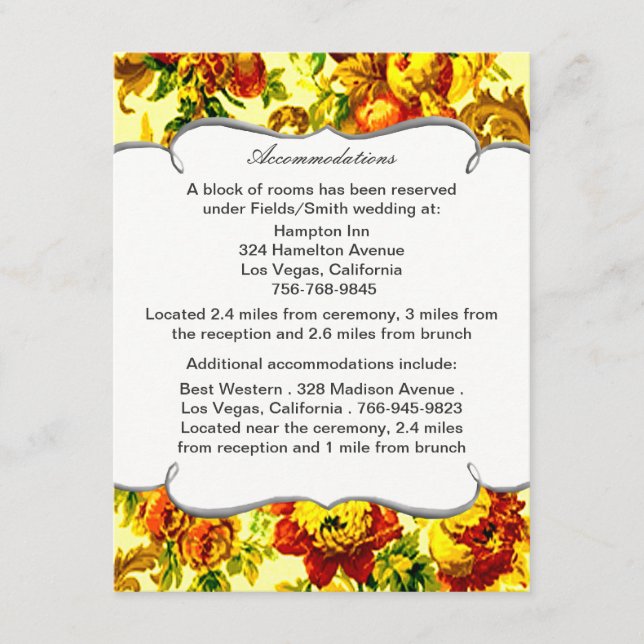Springtime Wedding Enclosure Card (Front)
