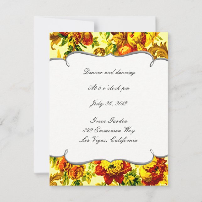 Springtime Wedding Reception Card (Front)