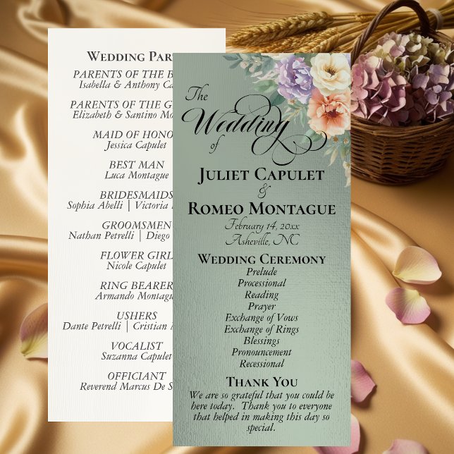 Springtime Wildflowers - Sage Wedding Program (Creator Uploaded)