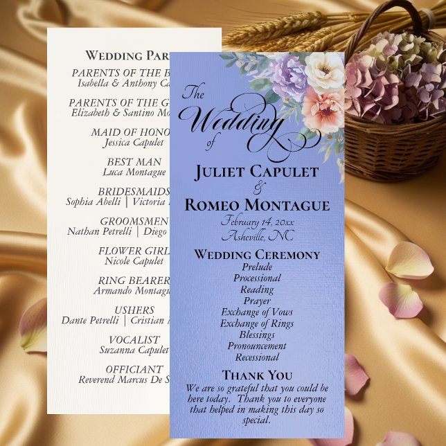 Springtime Wildflowers - Sky Blue Wedding Program (Creator Uploaded)