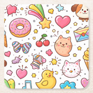 Sprinkle a Little Cute into Your Day! Square Paper Coaster