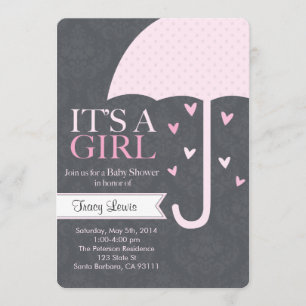 Sprinkle-Baby Shower Invitation in Pink and Grey