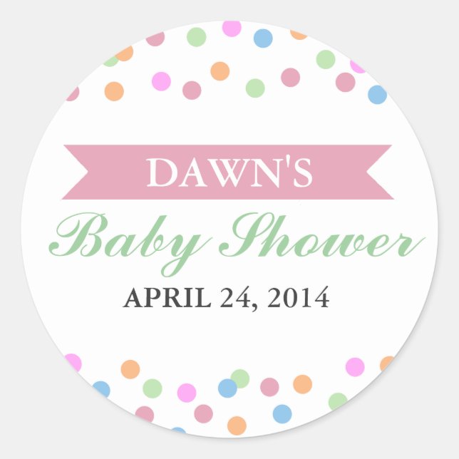 Sprinkle Baby Shower Sticker (Front)