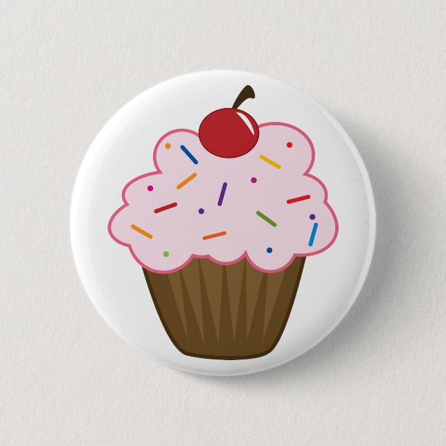 Sprinkle Cupcake 2 Inch Round Button (Front)