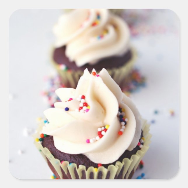 Sprinkle Cupcakes Square Sticker (Front)