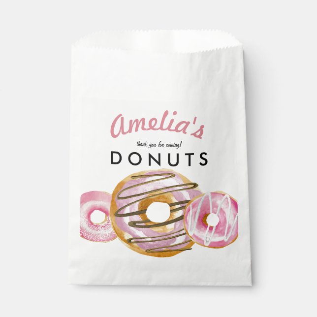 Sprinkle Doughnut | Cute Pink Girls Baby Shower Favour Bag (Front)